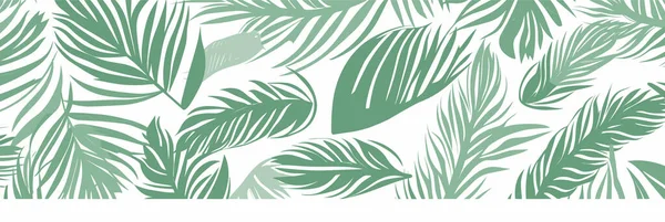 Luxe Groene Natuur Witte Achtergrond Vector Bloemenpatroon Groene Plantenlijn Kunst — Stockvector