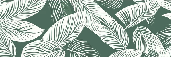 Πολυτελές Πράσινο Και Φύση Λευκό Διάνυσμα Φόντο Floral Μοτίβο Πράσινο — Διανυσματικό Αρχείο
