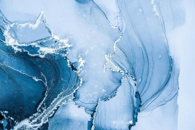 Mermer mürekkep soyut sanatının orijinal resmi. Örnek bir orjinal tablodan yüksek çözünürlüklü fotoğraf. Karargah kağıt dokusuna pürüzsüz mermer desen oluşturmak için soyut resim yapıldı.