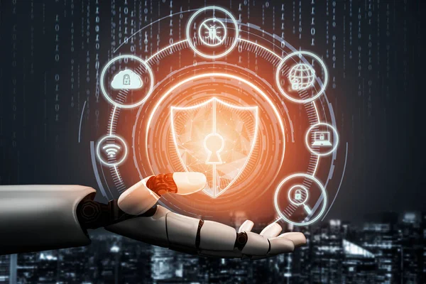 Rendering Futuristische Robotertechnologie Entwicklung Künstliche Intelligenz Und Maschinelles Lernkonzept Globale — Stockfoto
