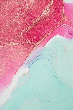 Mermer mürekkep soyut sanatının orijinal resmi. Örnek bir orjinal tablodan yüksek çözünürlüklü fotoğraf. Karargah kağıt dokusuna pürüzsüz mermer desen oluşturmak için soyut resim yapıldı.