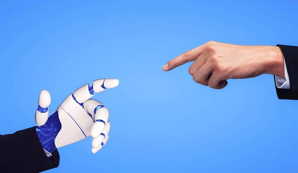3Dレンダリング人工知能人の生活の未来のためのロボットとサイボーグ開発のAi研究 コンピュータ脳のためのデジタルデータマイニングと機械学習技術設計 — ストック写真