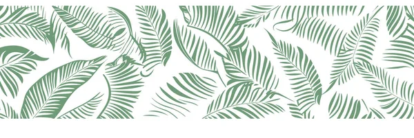 Luxo Verde Natureza Vetor Fundo Branco Padrão Floral Artes Linha — Vetor de Stock