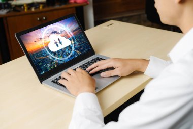 Mod uzak çalışma ve kişisel veri depolama için bulut hesaplama yazılımı