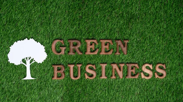 Mensagem Organizada Green Business Com Ícone Árvore Como Conceito Esforço — Fotografia de Stock