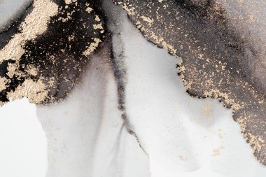 Mermer mürekkep soyut sanatının orijinal resmi. Örnek bir orjinal tablodan yüksek çözünürlüklü fotoğraf. Karargah kağıt dokusuna pürüzsüz mermer desen oluşturmak için soyut resim yapıldı.