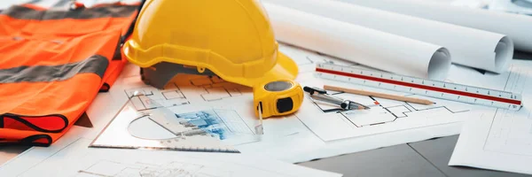 Architectural Designed Building Blueprint Layout Engineer Tool Designing Blueprint Contractor — Stock Photo, Image