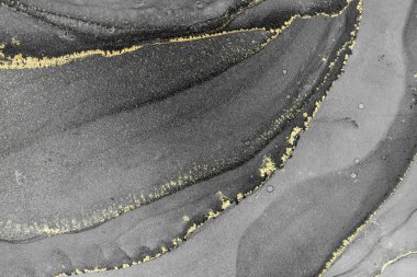 Mermer mürekkep soyut sanatının orijinal resmi. Örnek bir orjinal tablodan yüksek çözünürlüklü fotoğraf. Karargah kağıt dokusuna pürüzsüz mermer desen oluşturmak için soyut resim yapıldı.