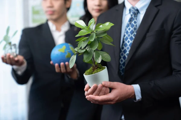 Business People Promoting Environmental Campaign Reduce Co2 Emission Earth Global — Stock Photo, Image