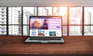 Model arama ve seyahat planlama için internet sitesi uçuş, otel ve tur rezervasyonları için anlaşma ve paket sunuyor