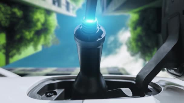 Wtyczka Ładowarki Samochodu Elektrycznego Wyświetlacz Cyfrowy Hologram Ładowania Elektrycznego Poniżej — Wideo stockowe