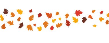 Sonbahar yapraklarının düz tasarımı, sonbahar renkli yapraklar sonbahar sezonunun reklam pankartları için izole edilmiş, vektör illüstrasyonu .