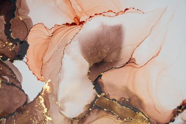 Mermer mürekkep soyut sanatının orijinal resmi. Örnek bir orjinal tablodan yüksek çözünürlüklü fotoğraf. Karargah kağıt dokusuna pürüzsüz mermer desen oluşturmak için soyut resim yapıldı.