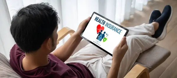 Système Enregistrement Modish Site Web Assurance Santé Pour Remplissage Facile — Photo