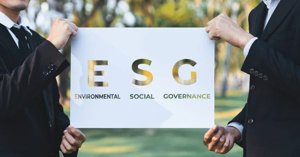 Gruppo Imprenditori Unito Idea Concetto Eco Compatibili Campagna Sensibilizzazione Ambientale — Foto Stock