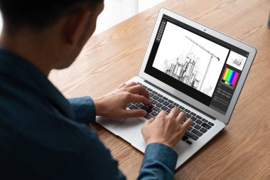 Mimari iş ve profesyonel tasarımcı için mimari tasarım modem yazılım uygulaması