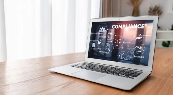 Compliance Systeem Voor Modish Online Corporate Business Aan Kwaliteitsnorm Voldoen — Stockfoto