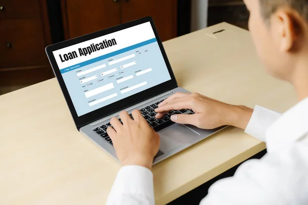 Online Loan Application Form Modish Digital Information Collection Internet Network — Stock Photo, Image