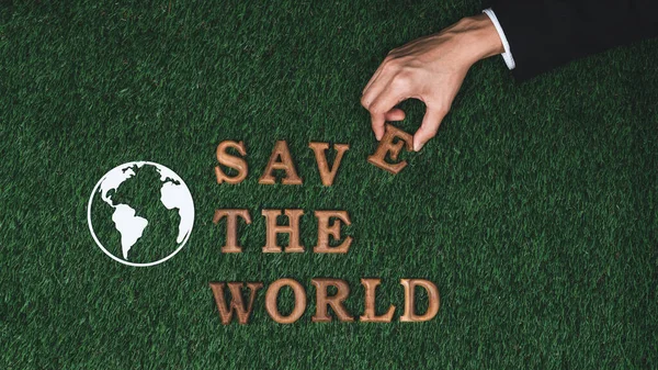 Campanha Conscientização Ecológica Para Conceito Dia Terra Mostra Mensagem Organizada — Fotografia de Stock