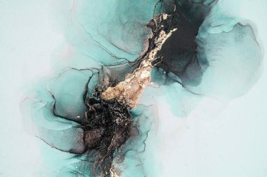 Mermer mürekkep soyut sanatının orijinal resmi. Örnek bir orjinal tablodan yüksek çözünürlüklü fotoğraf. Karargah kağıt dokusuna pürüzsüz mermer desen oluşturmak için soyut resim yapıldı.