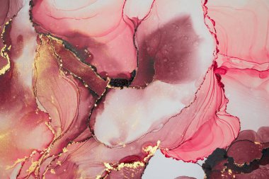 Mermer mürekkep soyut sanatının orijinal resmi. Örnek bir orjinal tablodan yüksek çözünürlüklü fotoğraf. Karargah kağıt dokusuna pürüzsüz mermer desen oluşturmak için soyut resim yapıldı.