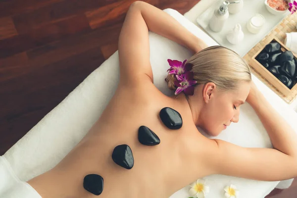 Panorama Ovanifrån Het Sten Massage Spa Salong Lyx Resort Med — Stockfoto