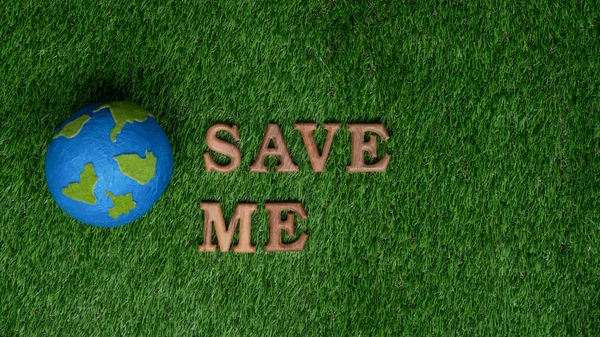 地球日 概念的生态意识运动展示了在 拯救地球 中关于生物绿色背景的信息 可持续和绿色未来的环境社会治理理念 — 图库照片
