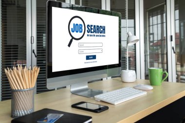 Çalışanların işe alım İnternet ağındaki iş fırsatlarını araması için mod web sitesinde online iş araması