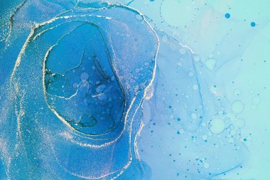 Mermer mürekkep soyut sanatının orijinal resmi. Örnek bir orjinal tablodan yüksek çözünürlüklü fotoğraf. Karargah kağıt dokusuna pürüzsüz mermer desen oluşturmak için soyut resim yapıldı.