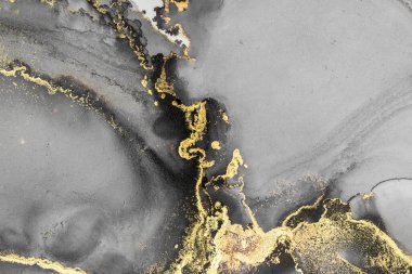 Mermer mürekkep soyut sanatının orijinal resmi. Örnek bir orjinal tablodan yüksek çözünürlüklü fotoğraf. Karargah kağıt dokusuna pürüzsüz mermer desen oluşturmak için soyut resim yapıldı.