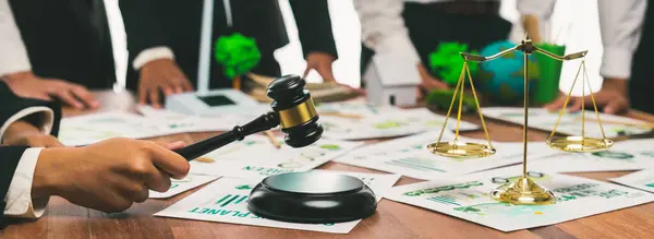 Group of law maker, lawyer making environmental protection and natural conservation law implement clean and sustainable energy with net zero regulation to save Earth from global warming.Trailblazing