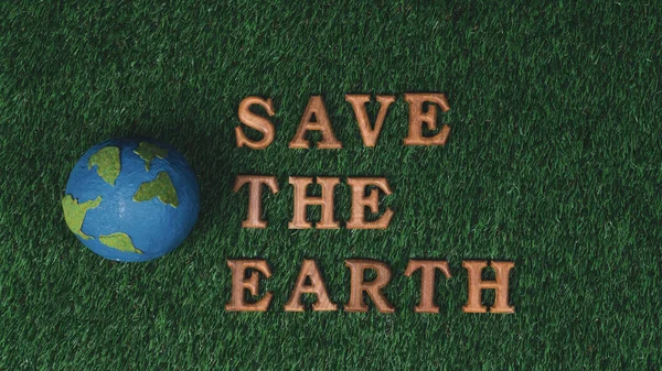 Eco Awareness Campaign Earth Day Concept Showcase Message Arranged Earth — Stock Photo, Image