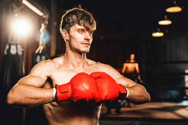 Boks dövüşçüsü pozu, Kafkasyalı boksör elini ya da yumruğunu kameranın önüne koydu agresif bir duruş sergiledi ve spor salonunda kum torbası ve boks malzemeleriyle dövüşmeye hazır hale geldi. Impetus