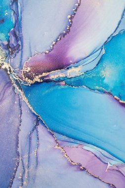 Mermer mürekkep soyut sanatının orijinal resmi. Örnek bir orjinal tablodan yüksek çözünürlüklü fotoğraf. Karargah kağıt dokusuna pürüzsüz mermer desen oluşturmak için soyut resim yapıldı.