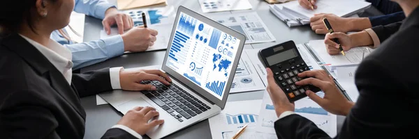 Koncept Obchodní Inteligence Analýzy Dat Analyst Team Working Financial Data — Stock fotografie
