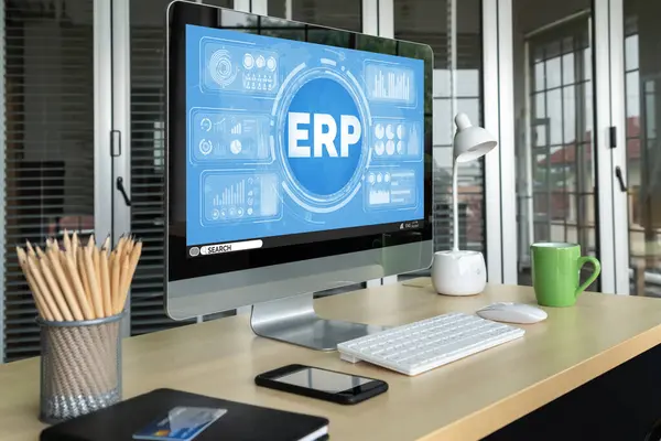 Erp Enterprise Resource Planning Software Modish Business Plan Marketing Strategy — Stock Photo, Image