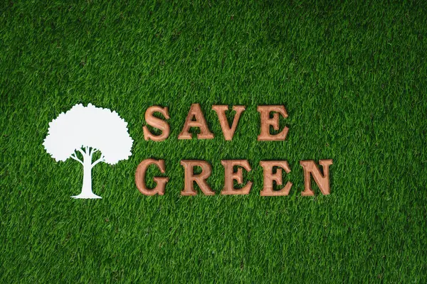 친환경적이고 가능한 미래를위한 보호를 촉진하기 바이오 배경에 Eco 아이콘 디자인과 — 스톡 사진