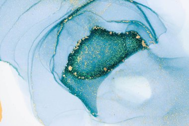 Mermer mürekkep soyut sanatının orijinal resmi. Örnek bir orjinal tablodan yüksek çözünürlüklü fotoğraf. Karargah kağıt dokusuna pürüzsüz mermer desen oluşturmak için soyut resim yapıldı.