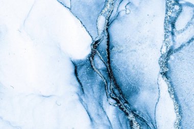 Mermer mürekkep soyut sanatının orijinal resmi. Örnek bir orjinal tablodan yüksek çözünürlüklü fotoğraf. Karargah kağıt dokusuna pürüzsüz mermer desen oluşturmak için soyut resim yapıldı.