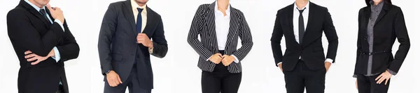 Närbild Människor Kostym Kropp Vit Bakgrund Formellt Slitage Business Wear — Stockfoto