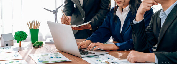 Eco Business Bedrijf Vergadering Met Groep Van Zakelijke Mensen Met — Stockfoto