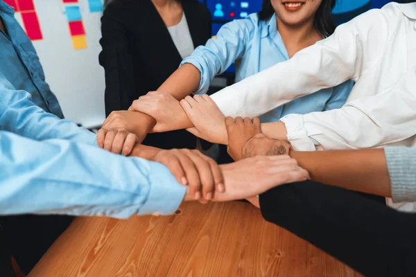 Multicultural Business People Holding Hand Together Circle Unity Teamwork Office — Stock Photo, Image