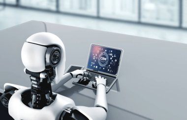 CRM işletme ve işletme için modern bilgisayarda müşteri ilişkileri yönetim sistemi