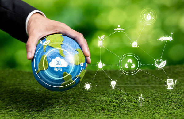 Предприниматели, держащие земной шар в руках, символизируют корпоративную приверженность ESG или КСО сокращению выбросов углекислого газа и принятию экологически чистого бизнеса для минимизации воздействия на окружающую среду. Релевантность