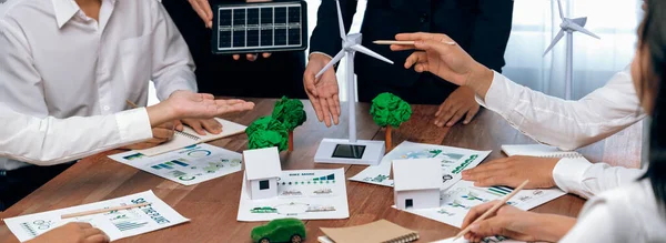 Green Energy Business Bedrijf Vergadering Met Zakenmensen Plannen Bespreken Marketing — Stockfoto