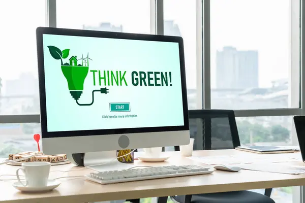 Model Şirket Işleri Için Yeşil Dönüşümü Yeşil Pazarlama Stratejisine Teşekkür — Stok fotoğraf