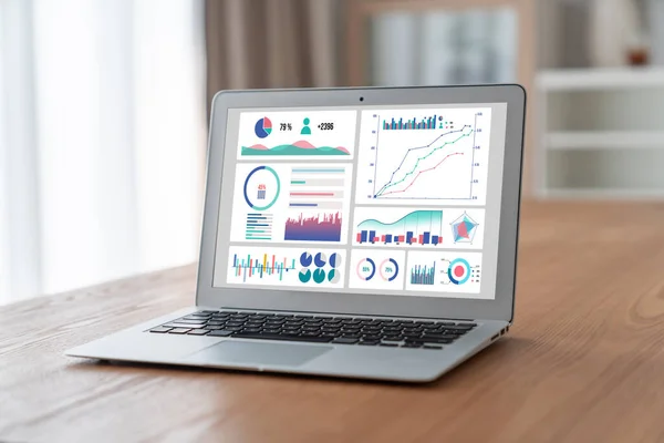 Business Data Dashboard Provide Modish Business Intelligence Analytic Marketing Strategy — Stock Photo, Image