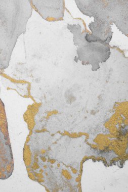 Mermer mürekkep soyut sanatının orijinal resmi. Örnek bir orjinal tablodan yüksek çözünürlüklü fotoğraf. Karargah kağıt dokusuna pürüzsüz mermer desen oluşturmak için soyut resim yapıldı.