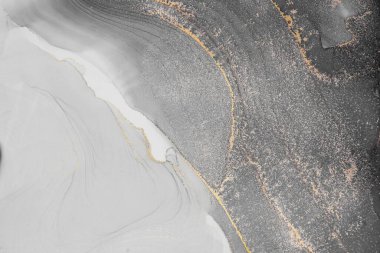 Mermer mürekkep soyut sanatının orijinal resmi. Örnek bir orjinal tablodan yüksek çözünürlüklü fotoğraf. Karargah kağıt dokusuna pürüzsüz mermer desen oluşturmak için soyut resim yapıldı.