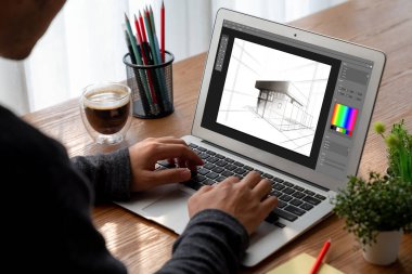 Mimari iş ve profesyonel tasarımcı için mimari tasarım modem yazılım uygulaması